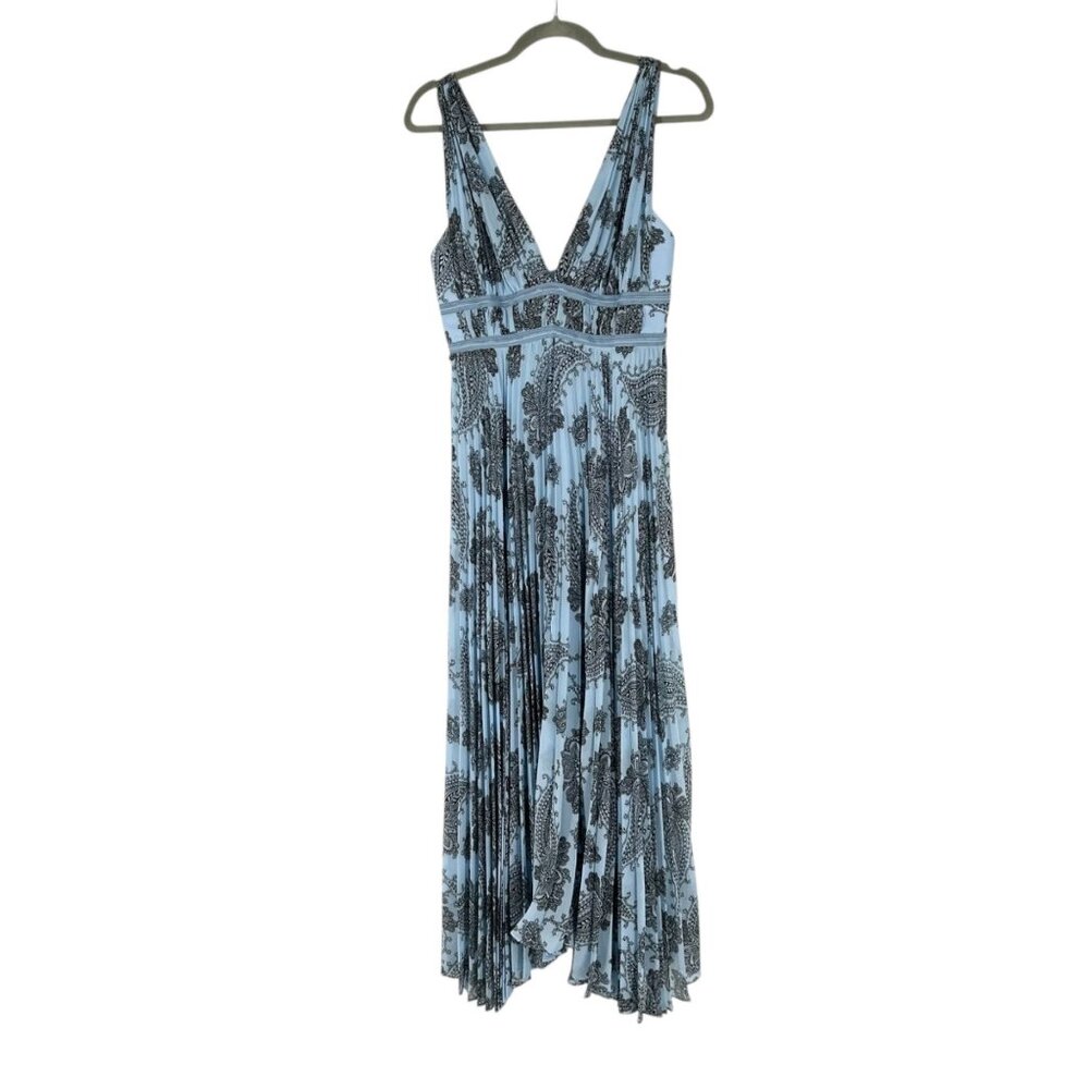 NWT Sandro Beathe Paisley Printed Pleated Midi Dress Size 36 - Picture 2 of 15